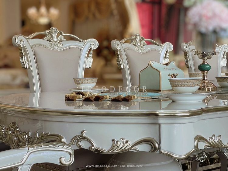 ANASTASIA ROYAL CLASSIC DINING SET ชุดโต๊ะอาหารสไตล์หลุยส์ เกรดพรีเมี่ยม 8ที่นั่ง รุ่น อะนาสตาเซีย รูปที่ 6