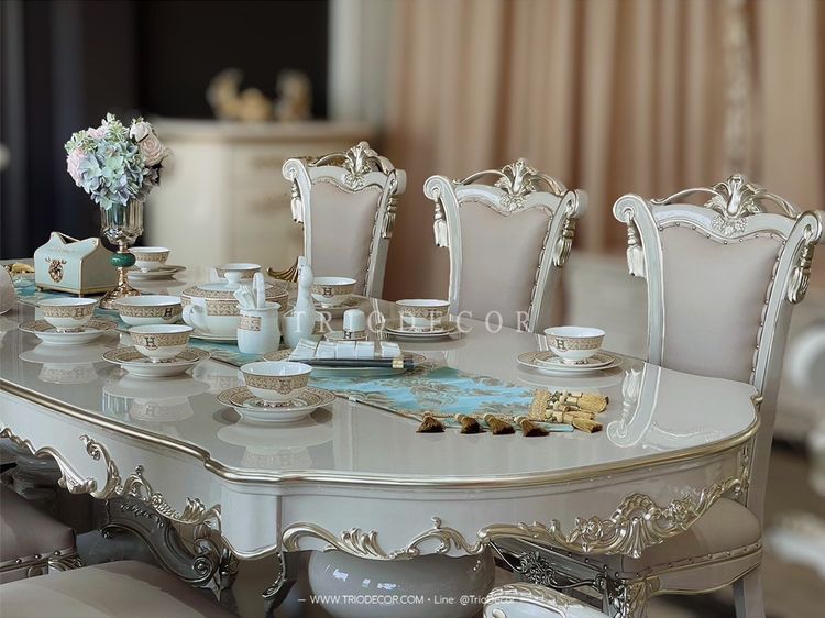 ANASTASIA ROYAL CLASSIC DINING SET ชุดโต๊ะอาหารสไตล์หลุยส์ เกรดพรีเมี่ยม 8ที่นั่ง รุ่น อะนาสตาเซีย รูปที่ 9