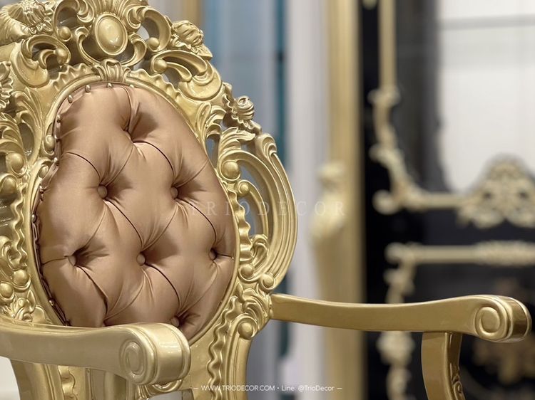 HERMES Luxury Baroque Dining Set ชุดโต๊ะอาหารสไตล์บาร็อค หลุยส์ สีทอง 8ที่นั่ง รุ่น เฮอร์มีส รูปที่ 5