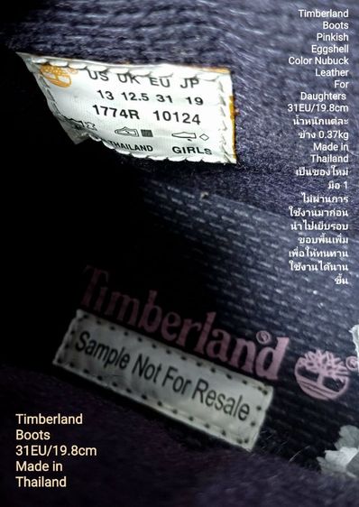 Timberland Boots For Daughters 31EU(19.8cm) ของแท้ มือ 1 สภาพเยี่ยม, รองเท้า Timberland ใหม่ นำไปเย็บรอบขอบพื้นเพิ่มเพื่อให้ทนทานมากขึ้น รูปที่ 18