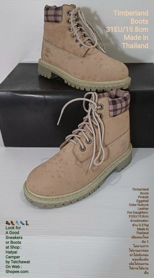 รองเท้าบูท อื่นๆ หนังแท้ ขนาดอื่น ๆ อื่นๆ Timberland Boots For Daughters 31EU(19.8cm) ของแท้ มือ 1 สภาพเยี่ยม, รองเท้า Timberland ใหม่ นำไปเย็บรอบขอบพื้นเพิ่มเพื่อให้ทนทานมากขึ้น