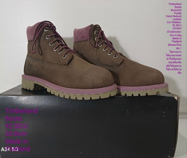 Timberland Boots For Children 32.5EU(20.8cm) ของแท้ มือ 1 สภาพเยี่ยม, รองเท้า Timberland ใหม่ นำไปเย็บรอบขอบพื้นให้ทนทานใช้งานได้นานขึ้น รูปที่ 4