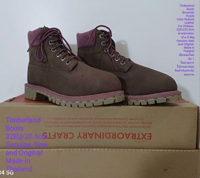 Timberland Boots For Children 32EU(20.5cm) Genuine, New and Original ของแท้ ใหม่มือ 1, รองเท้า Timberland หนังแท้ ไม่ผ่านการใช้งานมาก่อน รูปที่ 4