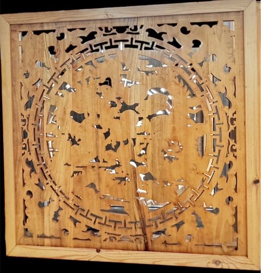 แผ่นไม้หอมไม้การบูร  Cinnamomum Camphora ไม้จางมู่แกะลาย มังกร คู่  รูปที่ 7