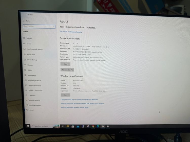 คอมพิวเตอร์ RAM 16.0 GB  SSD 500 GB รูปที่ 8