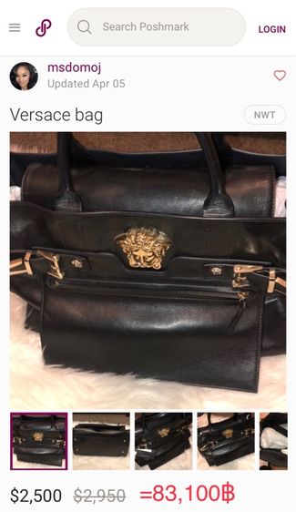 กระเป๋าโท้ตหนังสีดำ Donna Palazzo จาก Versace แท้100💯  รูปที่ 15