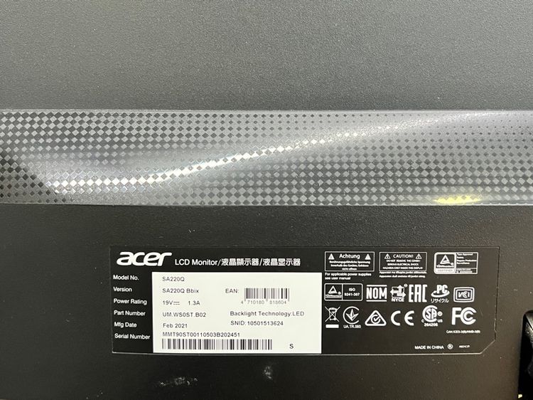 จอ ACER SA220Q IPS 21.5นิ้ว  รูปที่ 6