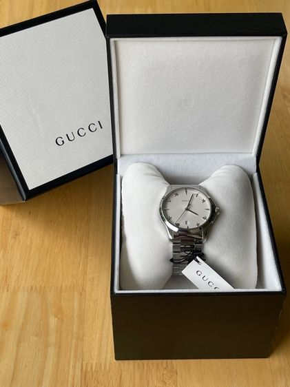 GUCCI G Timeless 38 mm Quartz Steel Men’s Watch YA1264028 Silver Dial  รูปที่ 3