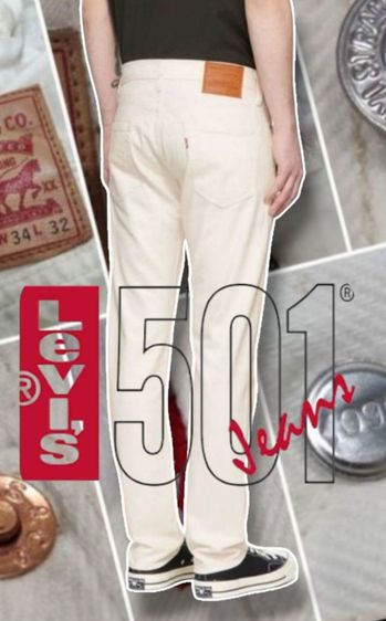 ขาว L ยีนส์ Levi's ลีวายส์501👖เม็กซิโก.