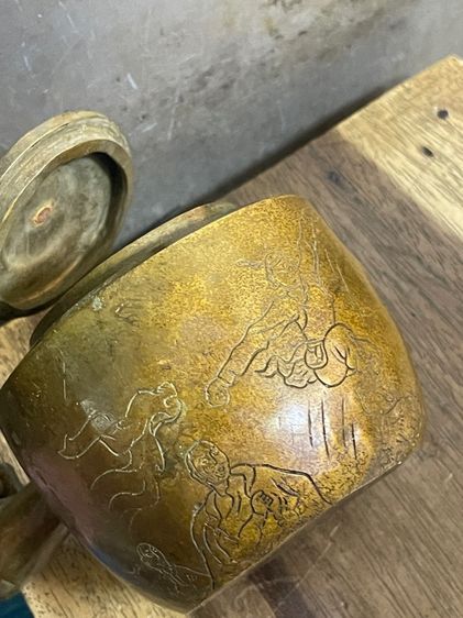 กาน้ำชา ทองเหลือง พร้อมด้ามไม้A2 รูปที่ 11