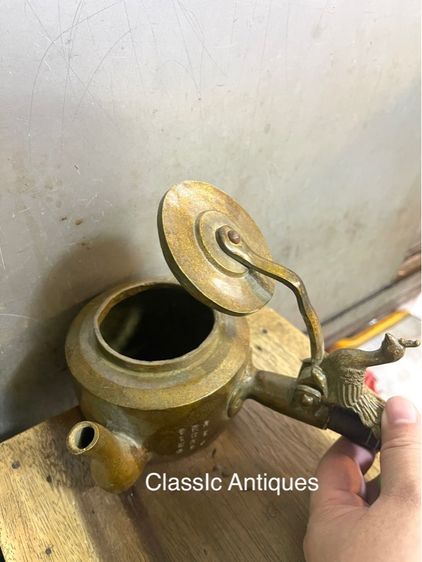 กาน้ำชา ทองเหลือง พร้อมด้ามไม้A2 รูปที่ 18