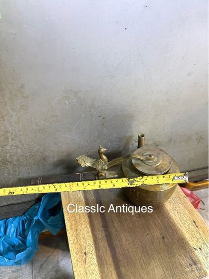 กาน้ำชา ทองเหลือง พร้อมด้ามไม้A2 รูปที่ 14