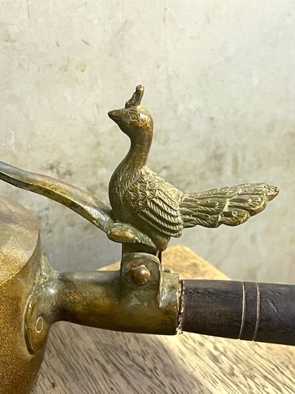 กาน้ำชา ทองเหลือง พร้อมด้ามไม้A2 รูปที่ 2