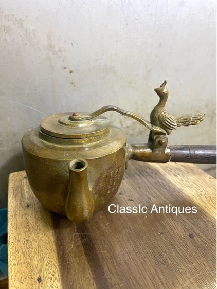 กาน้ำชา ทองเหลือง พร้อมด้ามไม้A2 รูปที่ 7