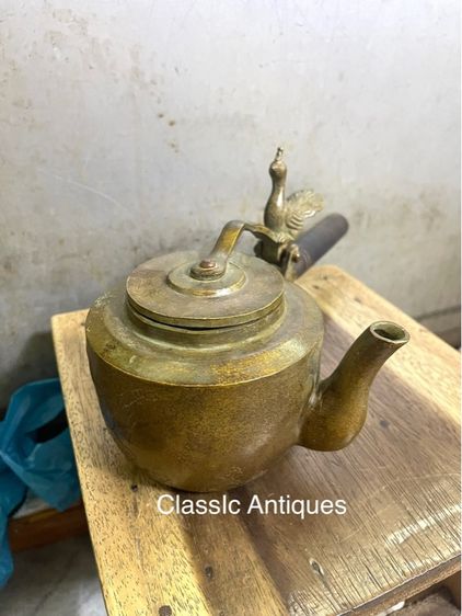 กาน้ำชา ทองเหลือง พร้อมด้ามไม้A2 รูปที่ 8