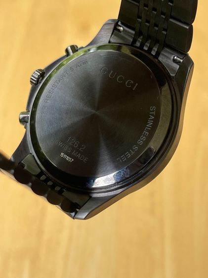 GUCCI G Timeless Chronograph Watch Swiss Quartz Watch All Black YA126260 รูปที่ 12