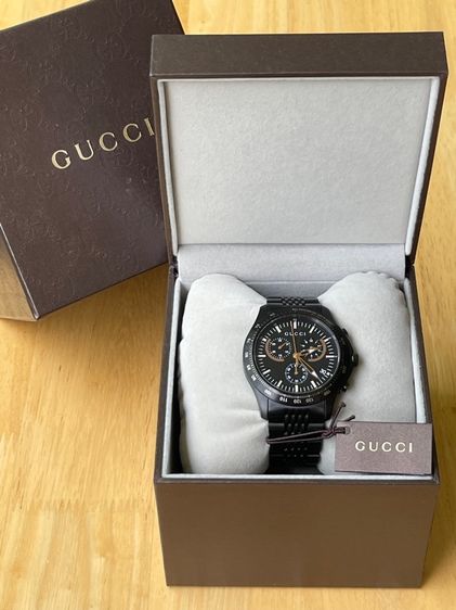 GUCCI G Timeless Chronograph Watch Swiss Quartz Watch All Black YA126260 รูปที่ 3