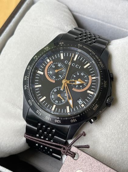 GUCCI G Timeless Chronograph Watch Swiss Quartz Watch All Black YA126260 รูปที่ 4
