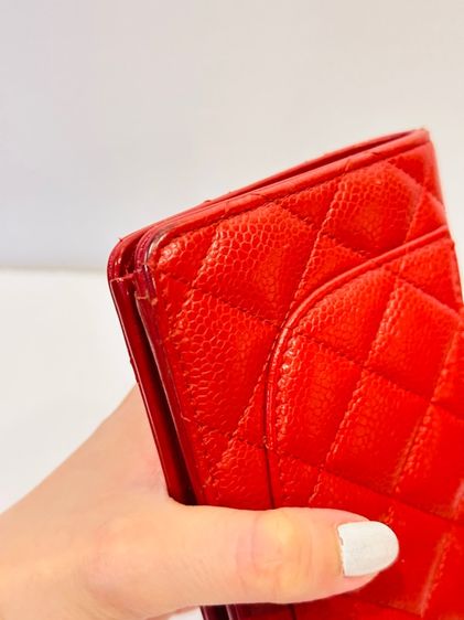 CHANEL Wallet On Chain (WOC) Caviar สีแดงหายาก พร้อมการ์ดแท้ รูปที่ 7