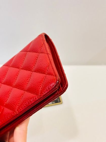CHANEL Wallet On Chain (WOC) Caviar สีแดงหายาก พร้อมการ์ดแท้ รูปที่ 6