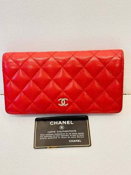 CHANEL Wallet On Chain (WOC) Caviar สีแดงหายาก พร้อมการ์ดแท้ รูปที่ 8