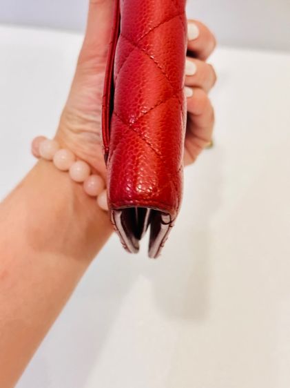CHANEL Wallet On Chain (WOC) Caviar สีแดงหายาก พร้อมการ์ดแท้ รูปที่ 4