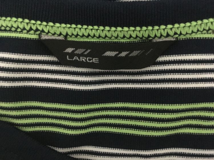 เสื้อยืด ลายริ้ว แบรนด์ UNIQLO สีดำขาวเขียว รูปที่ 7