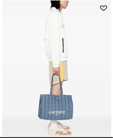 Lacoste Women Large  tote Beige รูปที่ 9