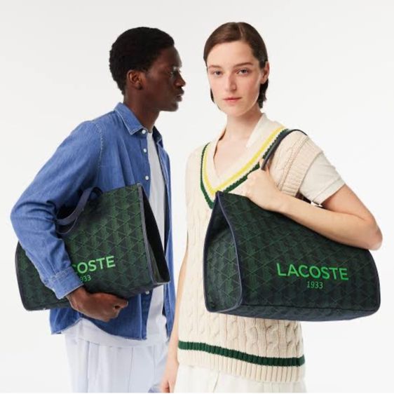 Lacoste Women Large  tote Beige รูปที่ 10
