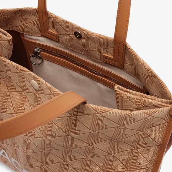 Lacoste Women Large  tote Beige รูปที่ 7