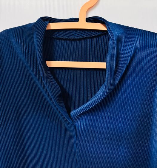 เสื้อยืดผ้าพลีท สีน้ำเงิน รูปที่ 2