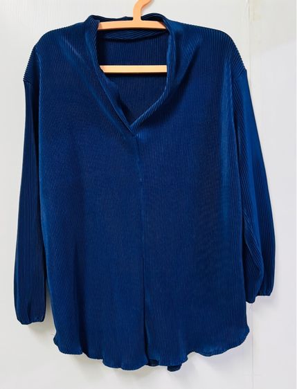 เสื้อยืดผ้าพลีท สีน้ำเงิน