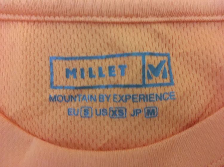 เสื้อคอกลม แบรนด์ MILLET สีส้มแถบดำ รูปที่ 7