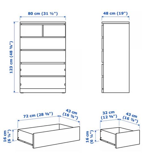 ตู้ลิ้นชัก IKEA MALM มาล์ม 6 ชั้น รูปที่ 3