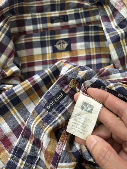 🌈 เสื้อเชิ้ตแขนสั้น เสื้อลายสก๊อต แบรนด์ dockers แท้💯🌈 รูปที่ 14