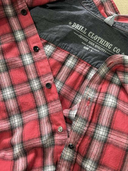 🌈 เสื้อเชิ้ตแขนยาว เสื้อลายสก๊อต แบรนด์ drill clothing แท้💯🌈 รูปที่ 10