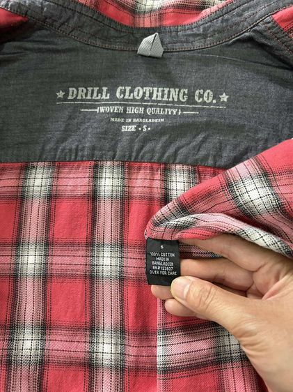 🌈 เสื้อเชิ้ตแขนยาว เสื้อลายสก๊อต แบรนด์ drill clothing แท้💯🌈 รูปที่ 9