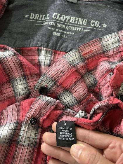 🌈 เสื้อเชิ้ตแขนยาว เสื้อลายสก๊อต แบรนด์ drill clothing แท้💯🌈 รูปที่ 8