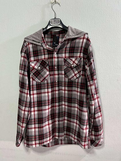 🌈 เสื้อเชิ้ตมีฮู้ด เสื้อลายสก๊อต 🌈 รูปที่ 2