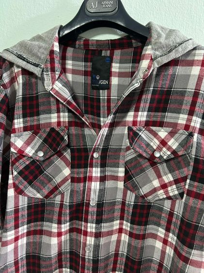 🌈 เสื้อเชิ้ตมีฮู้ด เสื้อลายสก๊อต 🌈 รูปที่ 10