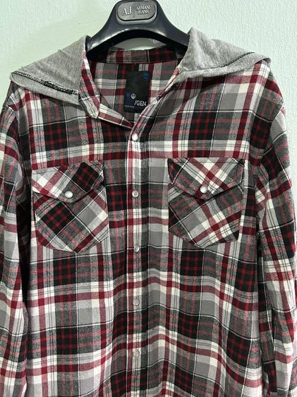 🌈 เสื้อเชิ้ตมีฮู้ด เสื้อลายสก๊อต 🌈 รูปที่ 5