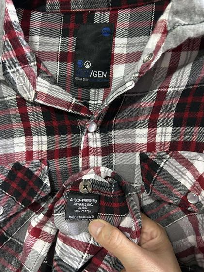 🌈 เสื้อเชิ้ตมีฮู้ด เสื้อลายสก๊อต 🌈 รูปที่ 8