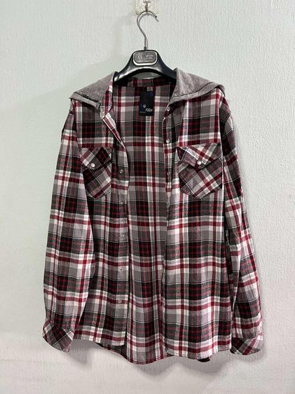 🌈 เสื้อเชิ้ตมีฮู้ด เสื้อลายสก๊อต 🌈 รูปที่ 4