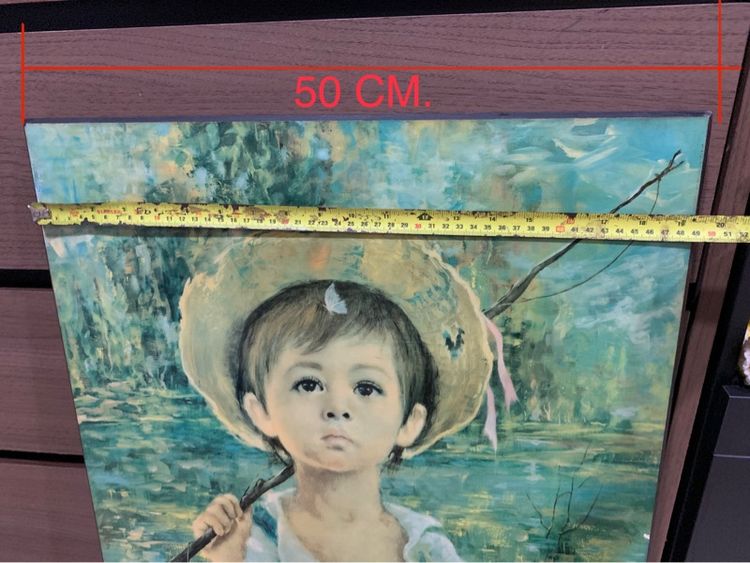 ภาพตกแต่งบ้าน Armando Gentlini Print Little Fishman Boy Large Framed Vintage Print 1970s รูปที่ 3