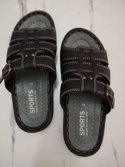 รองเท้าแตะหนัง รองเท้าผู้ชาย หนังเทียมราคาถูก แบบสวม รองเท้าถวายพระ รองเท้าสุภาพ งานทน ง่าย สบาย เก็บปลายทาง รูปที่ 7