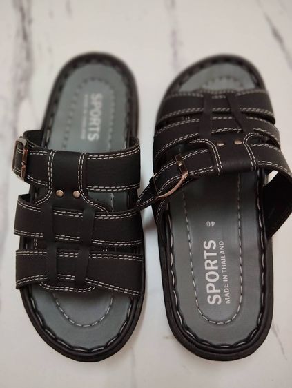 รองเท้าแตะหนัง รองเท้าผู้ชาย หนังเทียมราคาถูก แบบสวม รองเท้าถวายพระ รองเท้าสุภาพ งานทน ง่าย สบาย เก็บปลายทาง