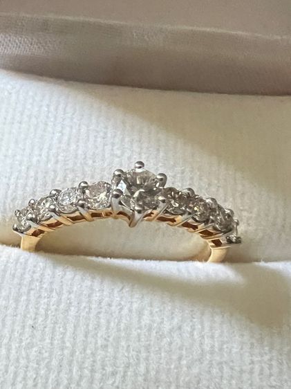 แหวนเพชรแท้ ทองแท้ 14k เพชรแท้เพชรเกสร 0.23