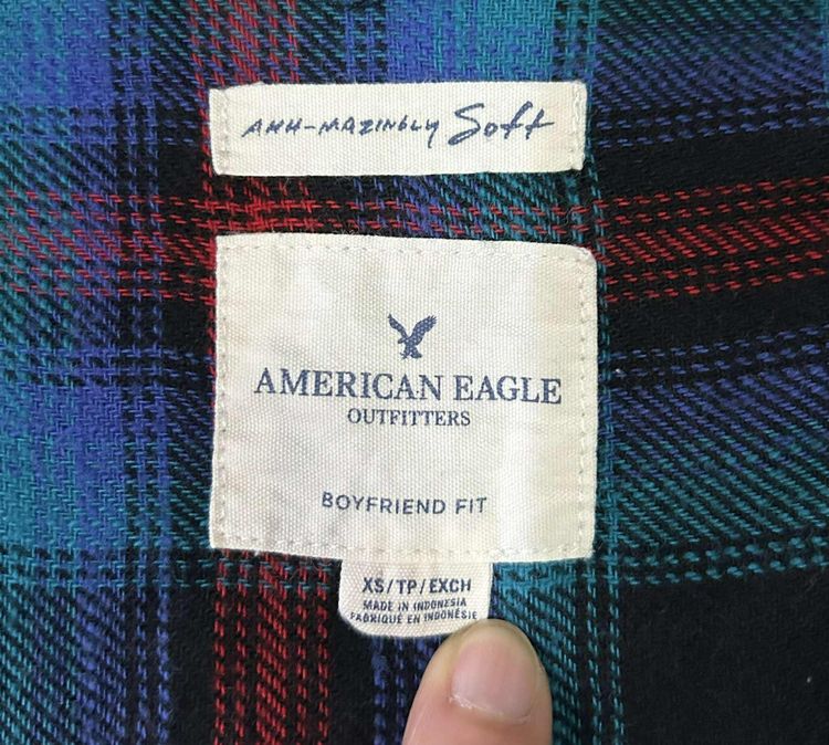 🌈 เสื้อเชิ้ต เสื้อลายสก๊อต แบรนด์ American Eagle(อเมริกันอีเกิ้ล) แท้💯🌈 รูปที่ 8