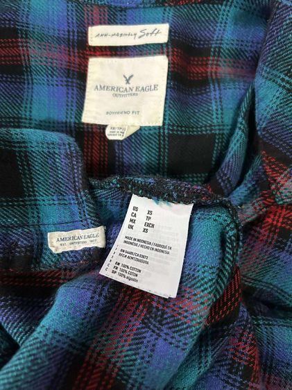 🌈 เสื้อเชิ้ต เสื้อลายสก๊อต แบรนด์ American Eagle(อเมริกันอีเกิ้ล) แท้💯🌈 รูปที่ 9