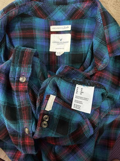 🌈 เสื้อเชิ้ต เสื้อลายสก๊อต แบรนด์ American Eagle(อเมริกันอีเกิ้ล) แท้💯🌈 รูปที่ 10